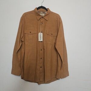 Outdoor Life Shirt Men's Large Brown Long Sleeve Button Up